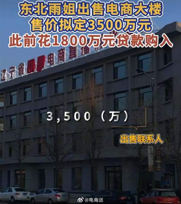 东北雨姐电商大楼3500万转手！曾1800万购入如今贷款未清